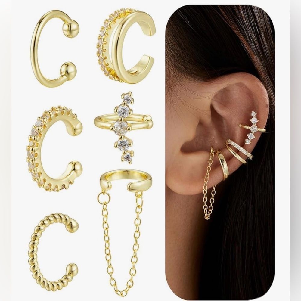 NEW 𝟏𝟒𝐊 𝐆𝐨𝐥𝐝 𝐏𝐥𝐚𝐭𝐞𝐝 Ear Cuff Set